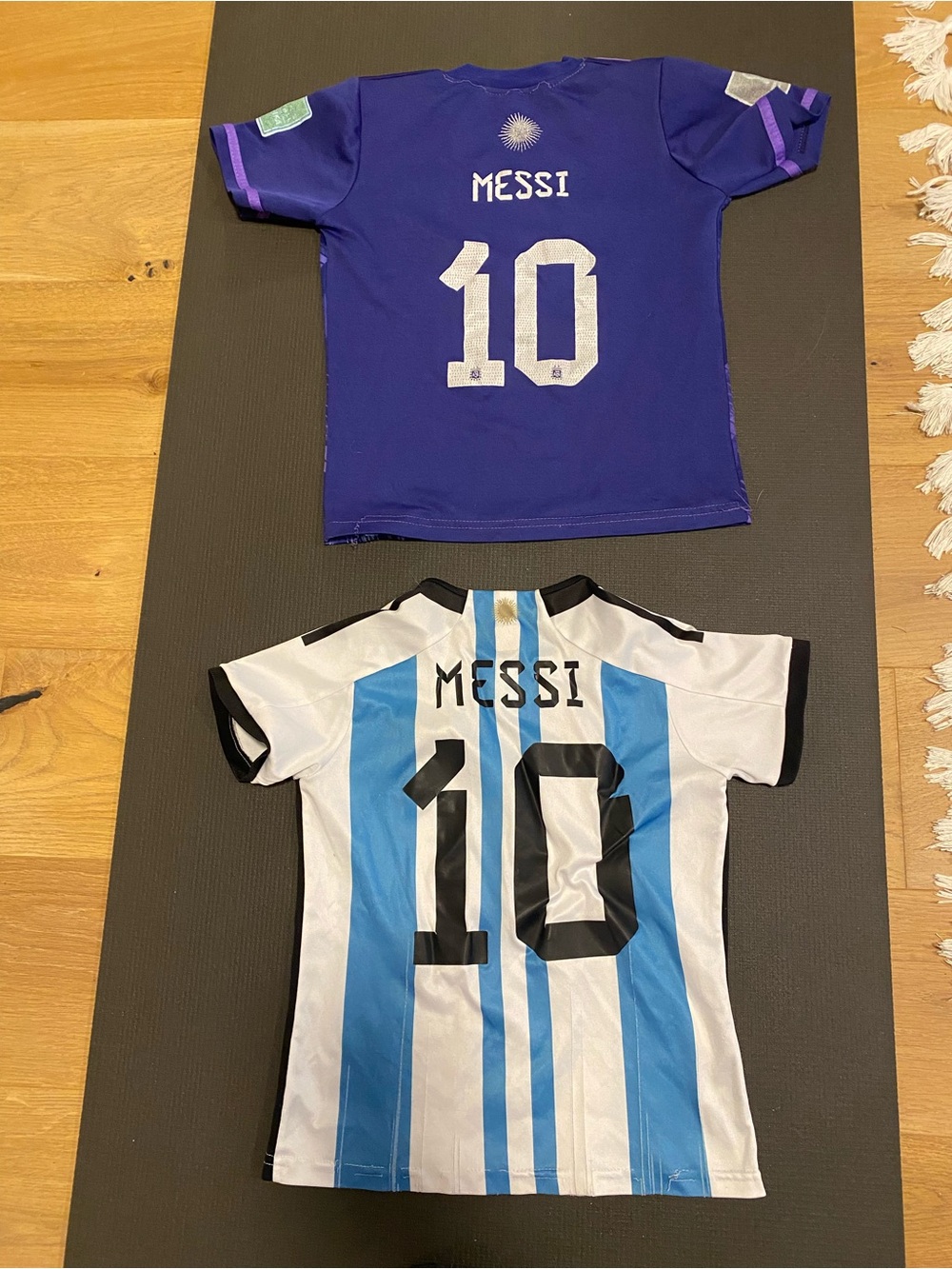 adidas Kids Messi #10 Soccer Shirts - Purple & White/Blue